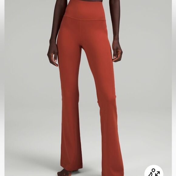 LULULEMON Pant Groove Flare High Rise Pants Cayenne red orange brown nwt perfect - Picture 2 of 6